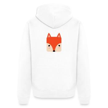 Fuchs - Unisex Premium Bio Zip Hoodie - Weiß - Hinten - Thijin (182cm)
