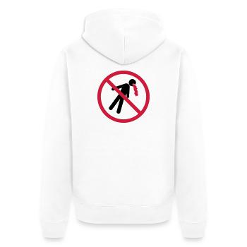 vomir interdit bouclier pas de sang drôle vomi - Veste à capuche bio Premium Unisexe - blanc - Dos - Thijin (182cm)