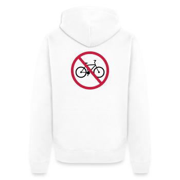 no bicycling signboard zone driving bike drah - Unisex Premium Organic Zip Hoodie - white - Back - Thijin (182cm)