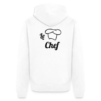 Le Chef - Unisex Premium Organic Zip Hoodie - white - Back - Thijin (182cm)