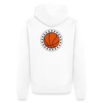 Basketball - Unisex Premium Organic Zip Hoodie - white - Back - Thijin (182cm)
