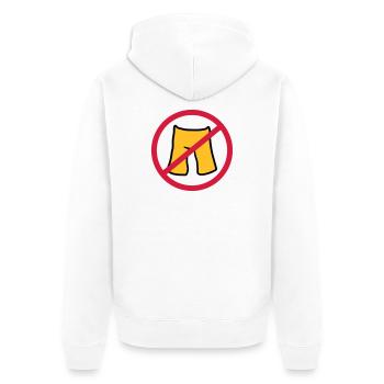 do not put on pants short shorts forbidden shield z - Unisex Premium Organic Zip Hoodie - white - Back - Thijin (182cm)