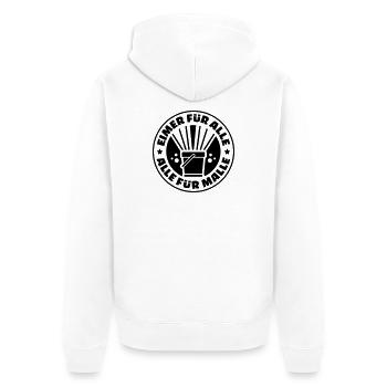 party mallorca urlaub - Unisex Premium Bio Zip Hoodie - Weiß - Hinten - Thijin (182cm)