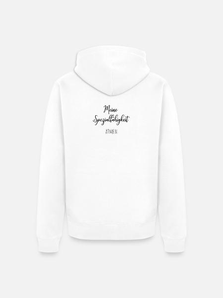Meine Spezialfähigkeit: Atmen - Unisex Premium Bio Zip Hoodie - Weiß