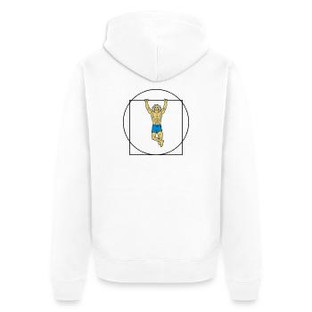 The Vitruvian man in strength (Color) - Unisex Premium Organic Zip Hoodie - white - Back - Thijin (182cm)