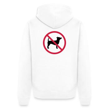 No dog prohibited sign outline shadow clipart - Unisex Premium Organic Zip Hoodie - white - Back - Thijin (182cm)
