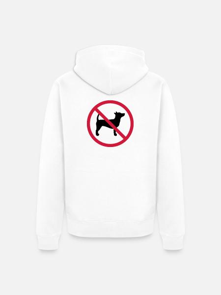 Aucun chien interdit signe contour ombre clipart - Veste à capuche bio Premium Unisexe - blanc