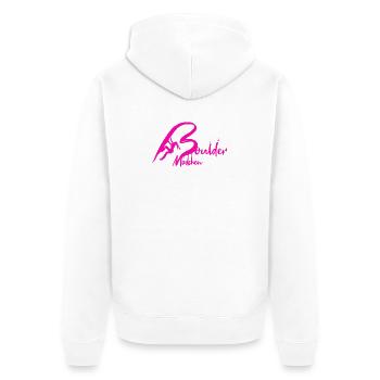 Boulder Mädchen Bouldern Pink Geschenk Boulderin - Unisex Premium Bio Zip Hoodie - Weiß - Hinten - Thijin (182cm)