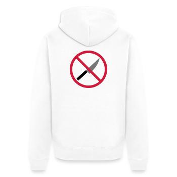 Forbidden sign knife - Unisex Premium Organic Zip Hoodie - white - Back - Thijin (182cm)