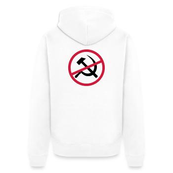 Forbidden communism sign - Unisex Premium Organic Zip Hoodie - white - Back - Thijin (182cm)