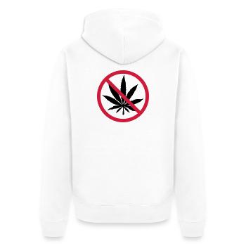 Weed Verboten Schild - Unisex Premium Bio Zip Hoodie - Weiß - Hinten - Thijin (182cm)