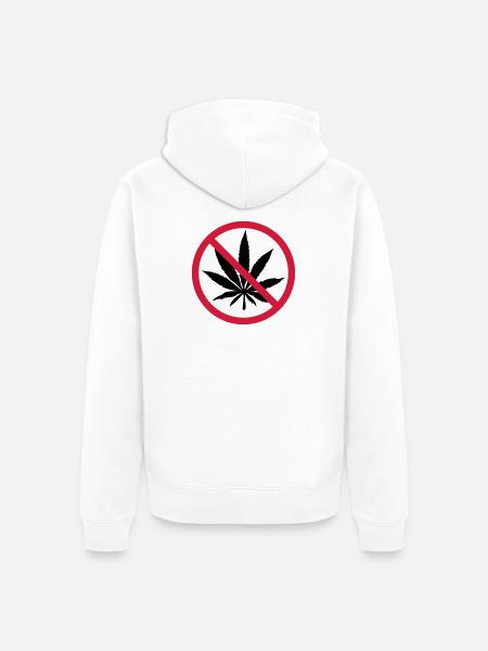 Weed Prohibited Sign - Unisex Premium Organic Zip Hoodie - white