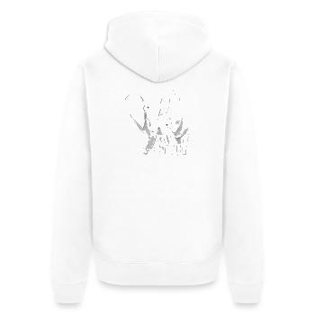 Cute elephant mum and baby sketch watercolour with - Unisex Premium Organic Zip Hoodie - white - Back - Thijin (182cm)