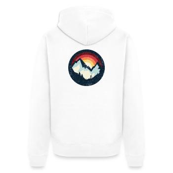 Sunset Ridge Mountain Ride - Unisex Premium Organic Zip Hoodie - white - Back - Thijin (182cm)