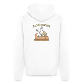 Die Schreiner Zunft - Unisex Premium Bio Zip Hoodie - Weiß - Hinten - Thijin (182cm)