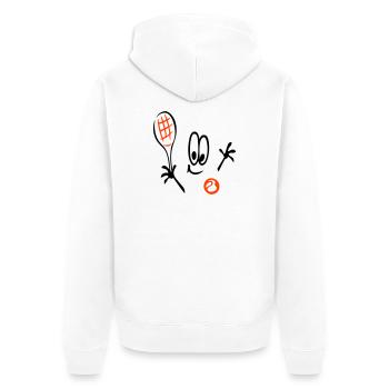 Tennis, Tennisball, Comic - Unisex Premium Bio Zip Hoodie - Weiß - Hinten - Thijin (182cm)