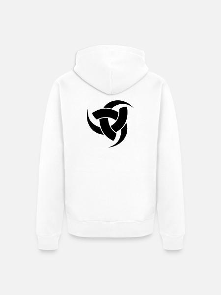 Odins three horns symbol - Unisex Premium Organic Zip Hoodie - white