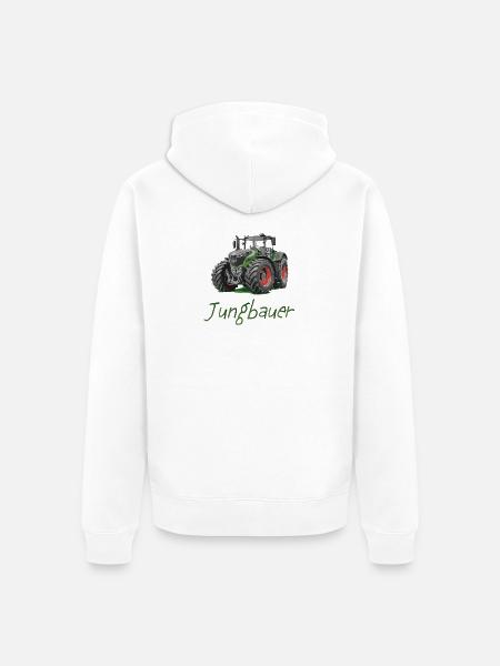 Jungbauer - Unisex Premium Bio Zip Hoodie - Weiß