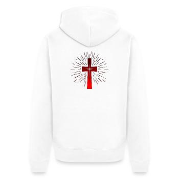Croix chrétienne - Foi chrétienne - EGLISE - Veste à capuche bio Premium Unisexe - blanc - Dos - Thijin (182cm)