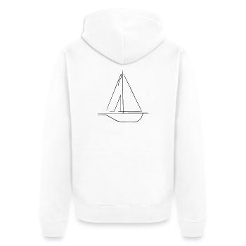 Segelschiff - Unisex Premium Bio Zip Hoodie - Weiß - Hinten - Thijin (182cm)