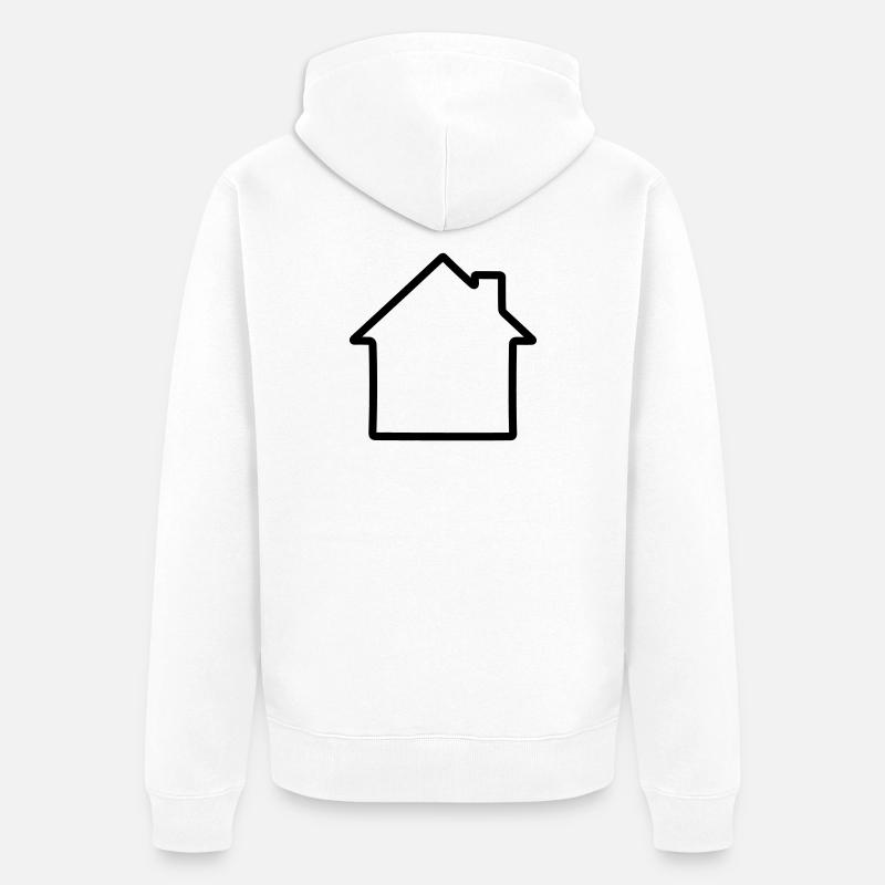 Logo simple de la maison - Veste à capuche bio Premium Unisexe - blanc