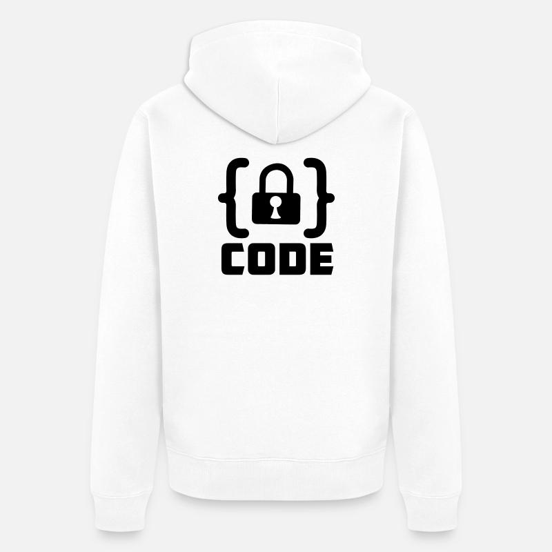 Code mit Sperrprogrammierer - Unisex Premium Bio Zip Hoodie - Weiß