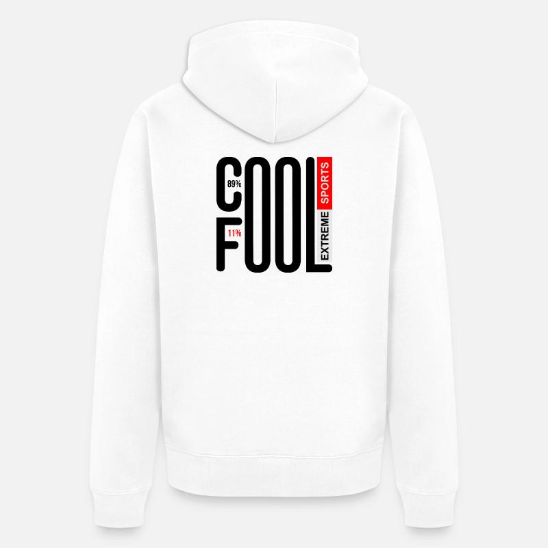 COOL FOOL EXTREME SCHWARZE LINIE - Unisex Premium Bio Zip Hoodie - Weiß