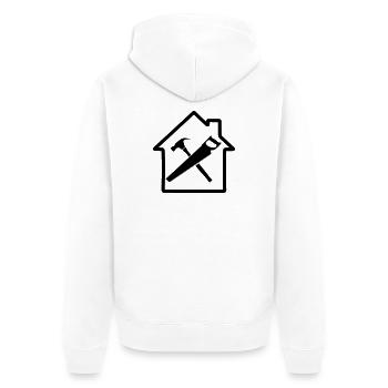Construction de maison à logo d’outil de charpentier - Veste à capuche bio Premium Unisexe - blanc - Dos - Thijin (182cm)