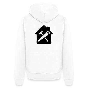 Construction de maison à logo d’outil de charpentier - Veste à capuche bio Premium Unisexe - blanc - Dos - Thijin (182cm)