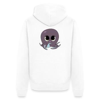 Cute Octopus - Unisex Premium Organic Zip Hoodie - white - Back - Thijin (182cm)