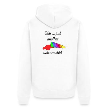 Unicorn Hater Anti Einhorn - Unisex Premium Organic Zip Hoodie - white - Back - Thijin (182cm)