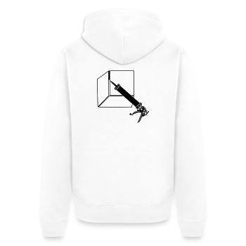 Calfeutrage pulvérisateur avec carreaux - Veste à capuche bio Premium Unisexe - blanc - Dos - Thijin (182cm)
