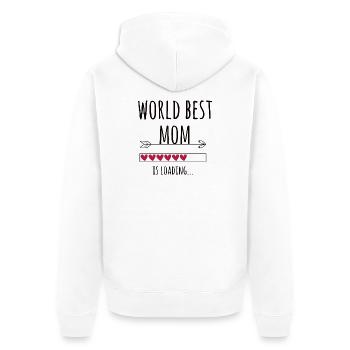 Meilleur cadeau de grossesse Mama au monde - Veste à capuche bio Premium Unisexe - blanc - Dos - Thijin (182cm)