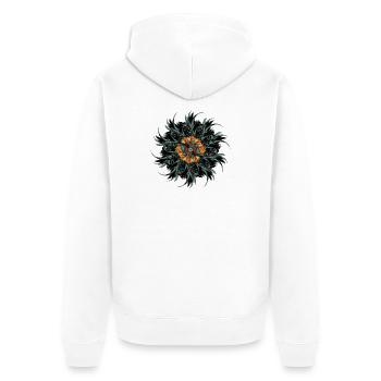 Mandala ornament made of drawn rooster feathers - Unisex Premium Organic Zip Hoodie - white - Back - Thijin (182cm)