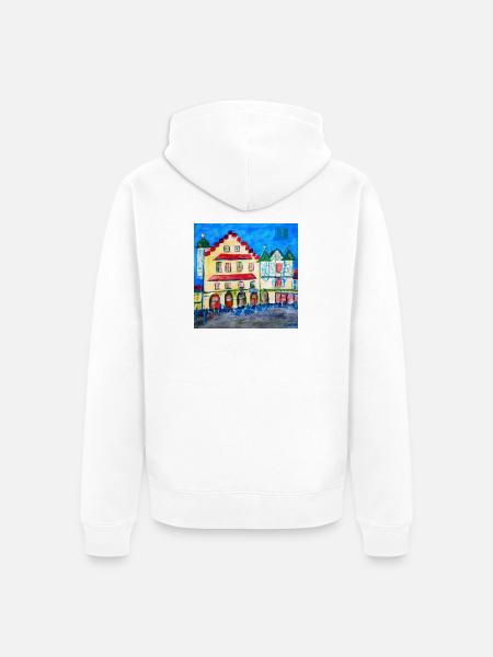 Urban Landscape in Expressionism - Unisex Premium Organic Zip Hoodie - white