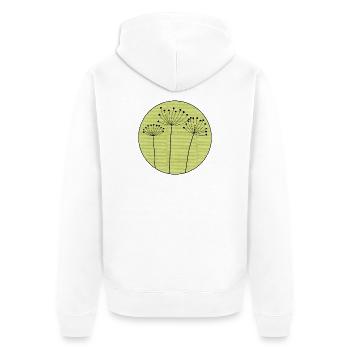 Dried Flower Minimal - Unisex Premium Organic Zip Hoodie - white - Back - Thijin (182cm)