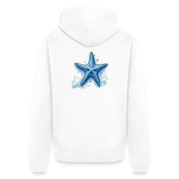 Seestern - Unisex Premium Bio Zip Hoodie - Weiß - Hinten - Thijin (182cm)