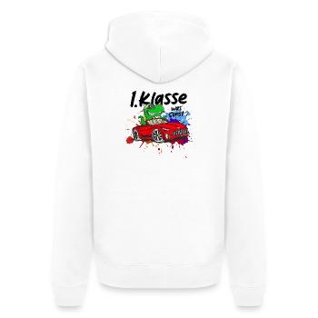 Schulkind Einschulung 2026 1. Klasse Geschenk - Unisex Premium Bio Zip Hoodie - Weiß - Hinten - Thijin (182cm)