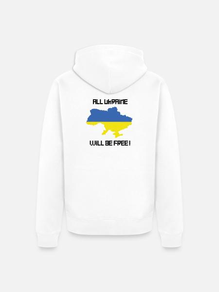 All Ukraine will be free! - Unisex Premium Bio Zip Hoodie - Weiß