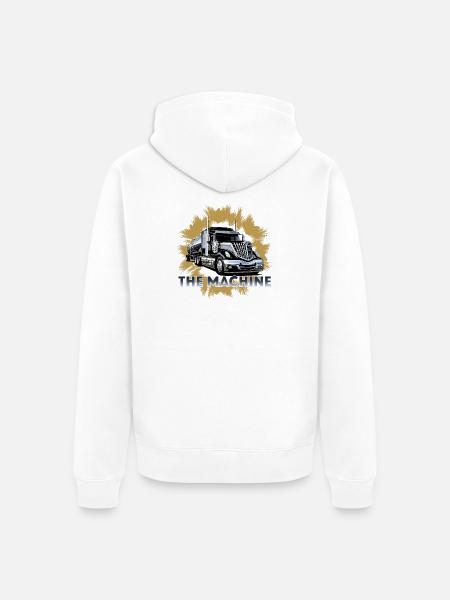 Sattelschlepper mit Tank für Flüssigkeiten - Unisex Premium Bio Zip Hoodie - Weiß