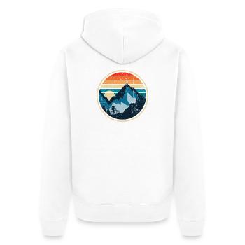 Sunset Ridge Mountain Ride - Unisex Premium Bio Zip Hoodie - Weiß - Hinten - Thijin (182cm)