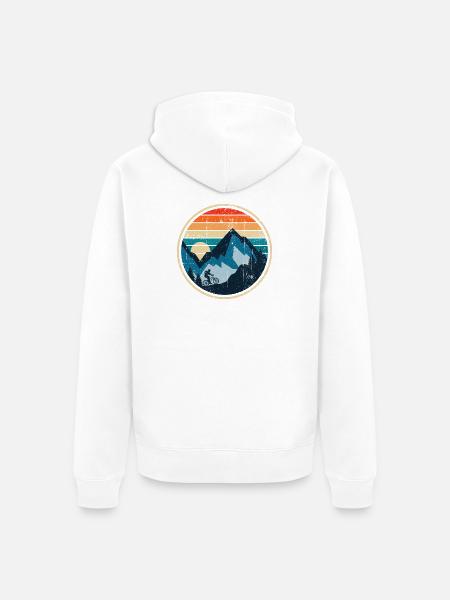 Sunset Ridge Mountain Ride - Unisex Premium Bio Zip Hoodie - Weiß
