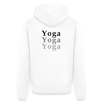 Joga - Unisex Premium Bio Zip Hoodie - Weiß - Hinten - Thijin (182cm)