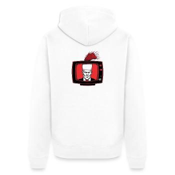 TV 01 - Unisex Premium Organic Zip Hoodie - white - Back - Thijin (182cm)