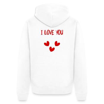 CHRISTMAS. YEAR. ANNIVERSARY. RETIREMENT. FEAST. HEART. - Unisex Premium Organic Zip Hoodie - white - Back - Thijin (182cm)
