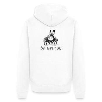 spinnetou wortspiel spinne lustig winnetou - Unisex Premium Bio Zip Hoodie - Weiß - Hinten - Thijin (182cm)