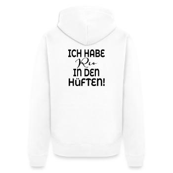 TANZEN HÜFTE BEWEGUNG - Unisex Premium Bio Zip Hoodie - Weiß - Hinten - Thijin (182cm)