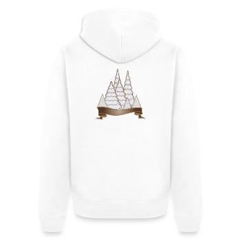 schöner Lebkuchen Wald für Weihnachten - Unisex Premium Bio Zip Hoodie - Weiß - Hinten - Thijin (182cm)