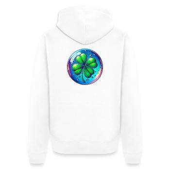 Trèfle à quatre feuilles - Veste à capuche bio Premium Unisexe - blanc - Dos - Thijin (182cm)