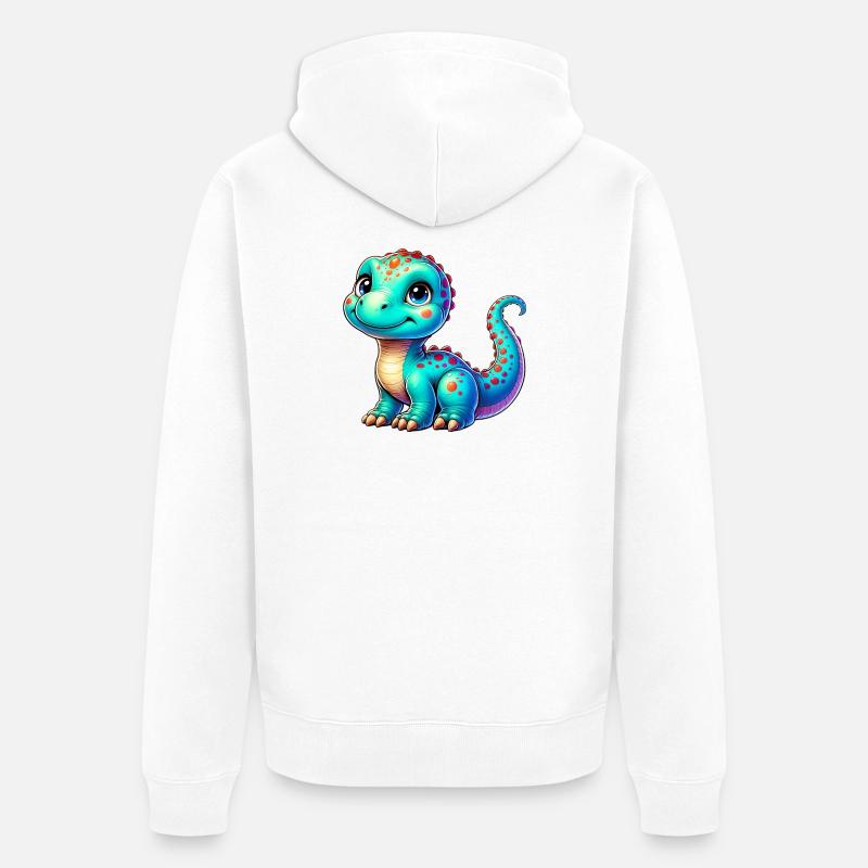 Dinosaure - Veste à capuche bio Premium Unisexe - blanc